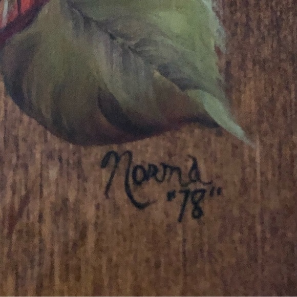 Vintage Hand Painted Artist Signed Wood Apple Wall Art - “Have an Apple a Day” - Picture 4 of 12